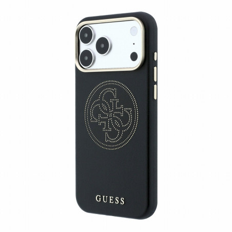 Guess PU Semi Wrap Perforated 4G Logo MagSafe Case for iPhone 18 Pro Max / Black