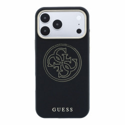 Guess PU Semi Wrap Perforated 4G Logo MagSafe Case for iPhone 18 Pro Max / Black