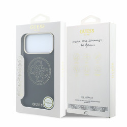 Guess PU Semi Wrap Perforated 4G Logo MagSafe Case for iPhone 18 Pro Max / Black