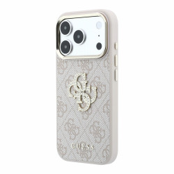 Guess PU 4G Strass Metal Logo Case for iPhone 18 Pro Max / pink