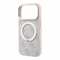 Guess PU 4G Ring Stand MagSafe Case for iPhone 18 Pro / Pink