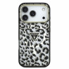 Guess IML Glitter Leopard Triangle Logo MagSafe Case for iPhone 18 Pro / black