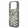 Guess IML Glitter Leopard Triangle Logo MagSafe Case for iPhone 18 Pro Max / black