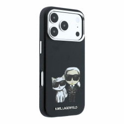 Karl Lagerfeld PU Semi Wrap Smooth Sketch Bodies Magsafe Case for iPhone 18 Pro Max / black