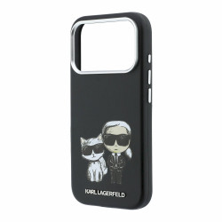 Karl Lagerfeld PU Semi Wrap Smooth Sketch Bodies Magsafe Case for iPhone 18 Pro Max / black