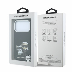 Karl Lagerfeld PU Semi Wrap Smooth Sketch Bodies Magsafe Case for iPhone 18 Pro Max / black