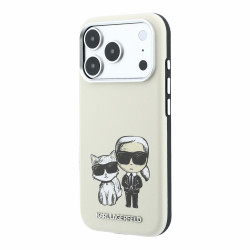 Karl Lagerfeld PU Semi Wrap Smooth Sketch Bodies Magsafe Case for iPhone 18 Pro / Beige