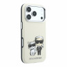 Karl Lagerfeld PU Semi Wrap Smooth Sketch Bodies Magsafe Case for iPhone 18 Pro / Beige