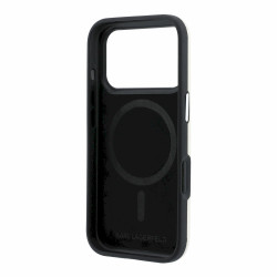 Karl Lagerfeld PU Semi Wrap Smooth Sketch Bodies Magsafe Case for iPhone 18 Pro / Beige
