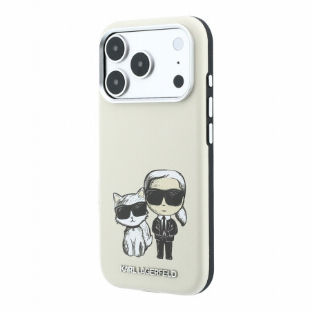 Karl Lagerfeld PU Semi Wrap Smooth Sketch Bodies Magsafe Case for iPhone 18 Pro Max / beige