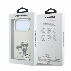 Karl Lagerfeld PU Semi Wrap Smooth Sketch Bodies Magsafe Case for iPhone 18 Pro Max / beige