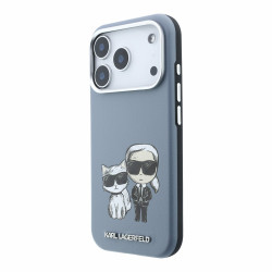Karl Lagerfeld PU Semi Wrap Smooth Sketch Bodies Magsafe Case for iPhone 18 Pro Max / Blue