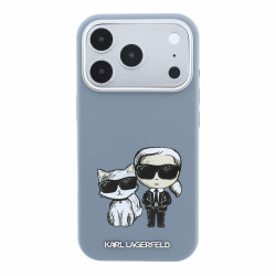 Karl Lagerfeld PU Semi Wrap Smooth Sketch Bodies Magsafe Case for iPhone 18 Pro Max / Blue