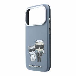 Karl Lagerfeld PU Semi Wrap Smooth Sketch Bodies Magsafe Case for iPhone 18 Pro Max / Blue