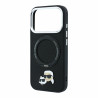 Karl Lagerfeld PU Grained K&CH Heads Ring Stand Magsafe Case for iPhone 18 Pro Max / Black