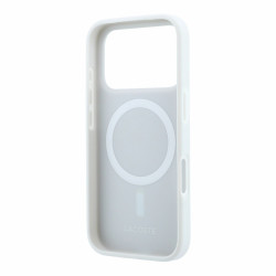 Lacoste PVC Iconic Petit Pique Metal Logo MagSafe Case for iPhone 18 Pro / Light Grey