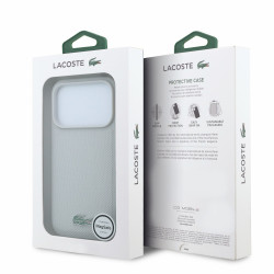 Lacoste PVC Iconic Petit Pique Metal Logo MagSafe Case for iPhone 18 Pro / Light Grey