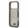 Lacoste IML Shockproof Petit Pique Gold Logo MagSafe Case for iPhone 18 Pro Max / black