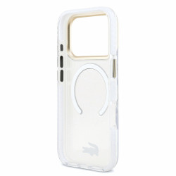 Lacoste IML Shockproof Petit Pique Gold Logo MagSafe Case for iPhone 18 Pro / transparent