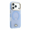 Lacoste IML Shockproof Petit Pique Gold Logo MagSafe Case for iPhone 18 Pro Max / Blue