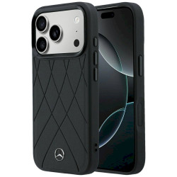 Mercedes Leather Crossed Lines MagSafe for iPhone 18 Pro /17 Pro / black