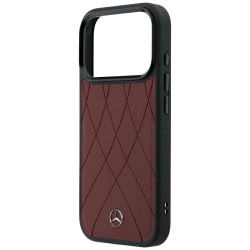 Mercedes Leather Crossed Lines MagSafe for iPhone 18 Pro Max / 17 Pro Max / burgundy