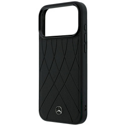 Mercedes Leather Crossed Lines MagSafe for iPhone 18 Pro Max/17 Pro Max / black