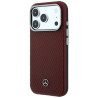 Mercedes Leather Semi Wrap Wood Effect MagSafe for iPhone 18 Pro Max / 17 Pro Max burgundy