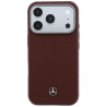 Mercedes Leather Semi Wrap Wood Effect MagSafe for iPhone 18 Pro Max / 17 Pro Max burgundy