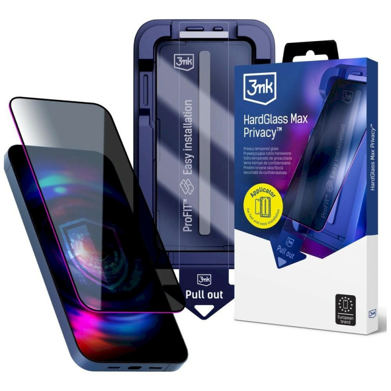 3MK HardGlass Max Privacy Privacy Tempered Glass for Apple iPhone 18 Pro Max / black
