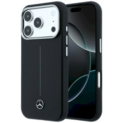Mercedes Leather Semi Wrap Iconic Line MagSafe for iPhone 18 Pro Max / 17 Pro Max / black