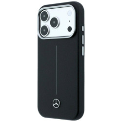 Mercedes Leather Semi Wrap Iconic Line MagSafe for iPhone 18 Pro Max / 17 Pro Max / black