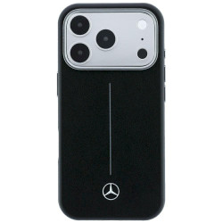 Mercedes Leather Semi Wrap Iconic Line MagSafe for iPhone 18 Pro Max / 17 Pro Max / black