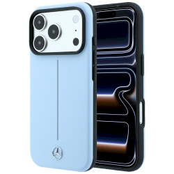 Mercedes Leather Semi Wrap Iconic Line MagSafe for iPhone 18 Pro Max / 17 Pro Max / blue