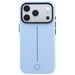 Mercedes Leather Semi Wrap Iconic Line MagSafe for iPhone 18 Pro Max / 17 Pro Max / blue