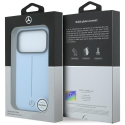 Mercedes Leather Semi Wrap Iconic Line MagSafe for iPhone 18 Pro Max / 17 Pro Max / blue