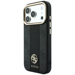 Guess 4G with Stripe Round and Classic Logos MagSafe Case for iPhone 18 Pro / iPhone 17 Pro black