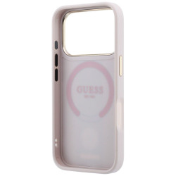 Guess 4G with Stripe Round and Classic Logos MagSafe Case for iPhone 18 Pro / iPhone 17 Pro / pink