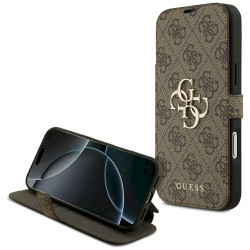 Guess Book 4G Metal Logo Case for iPhone 18 Pro Max / iPhone 17 Pro Max Brown