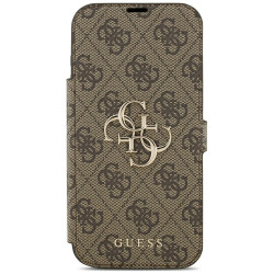 Guess Book 4G Metal Logo Case for iPhone 18 Pro Max / iPhone 17 Pro Max Brown