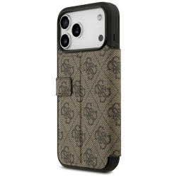 Guess Book 4G Metal Logo Case for iPhone 18 Pro Max / iPhone 17 Pro Max Brown