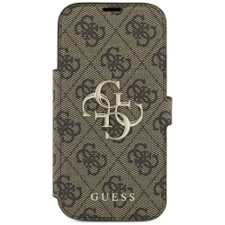 Guess Book 4G Metal Logo Case for iPhone 18 Pro / iPhone 17 Pro Brown
