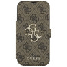 Guess Book 4G Metal Logo Case for iPhone 18 Pro / iPhone 17 Pro Brown