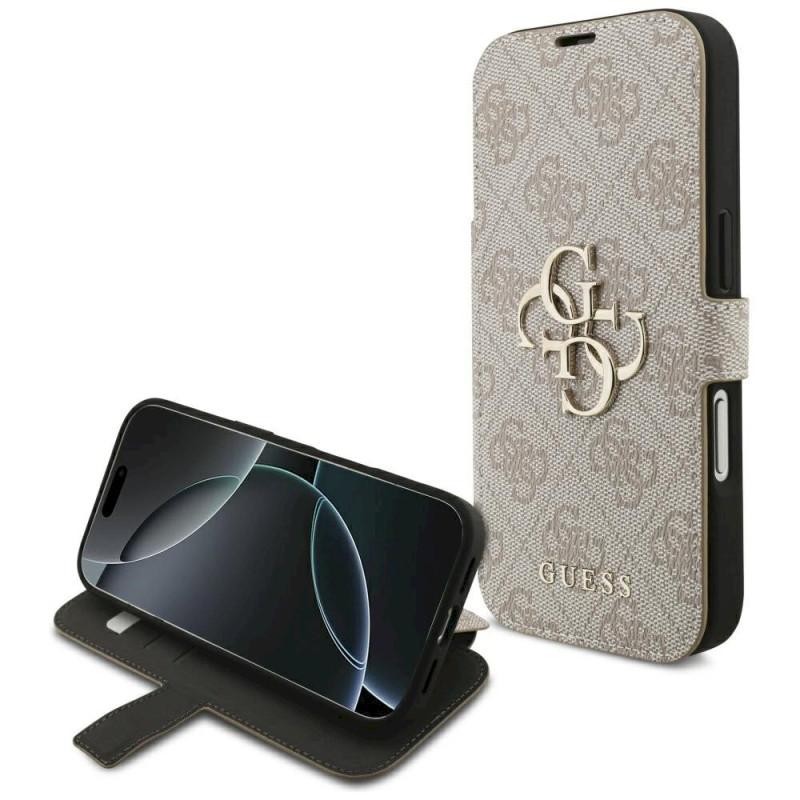 Guess Book 4G Metal Logo Case for iPhone 18 Pro / iPhone 17 Pro Pink