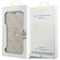 Guess Book 4G Metal Logo Case for iPhone 18 Pro / iPhone 17 Pro Pink