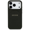Guess Grained Gold Ring MagSafe Case for iPhone 18 Pro / iPhone 17 Pro Black