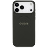 Guess Grained Gold Ring MagSafe Case for iPhone 18 Pro Max / iPhone 17 Pro Max / black