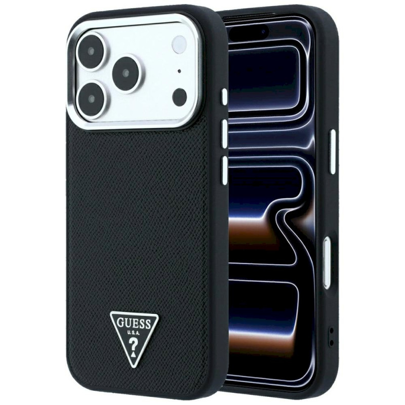 Guess Grained Triangle Logo MagSafe for iPhone 18 Pro / black