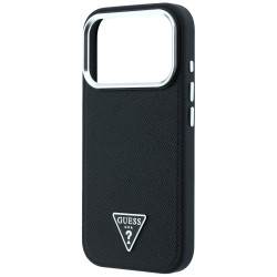 Case Guess Grained Triangle Logo MagSafe for iPhone 18 Pro Max / 17 Pro Max black
