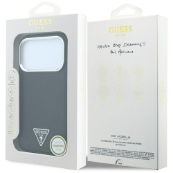 Case Guess Grained Triangle Logo MagSafe for iPhone 18 Pro Max / 17 Pro Max black
